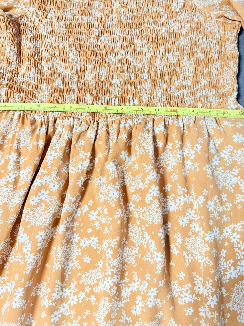 Dokotoo Yellow Floral Smocked Long Sleeve Tiered Midi/Maxi Dress size Large